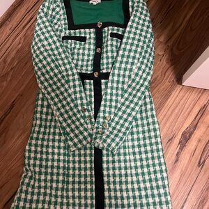 Gorgeous Green Dress with Black Trim